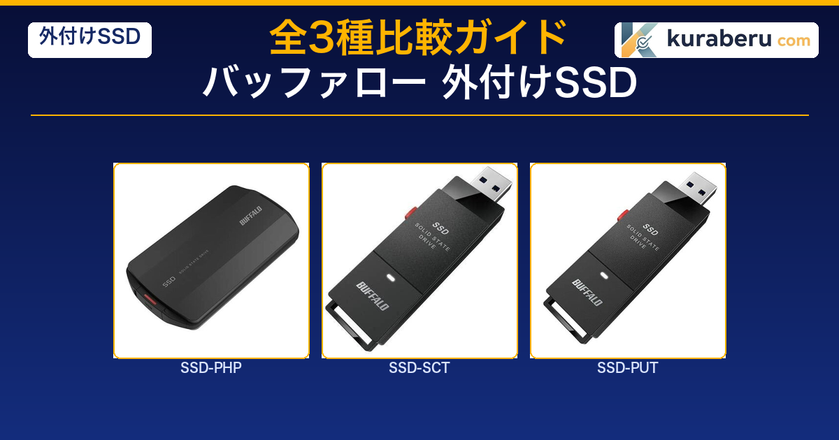 バッファロー外付けSSD3モデル比較アイキャッチ