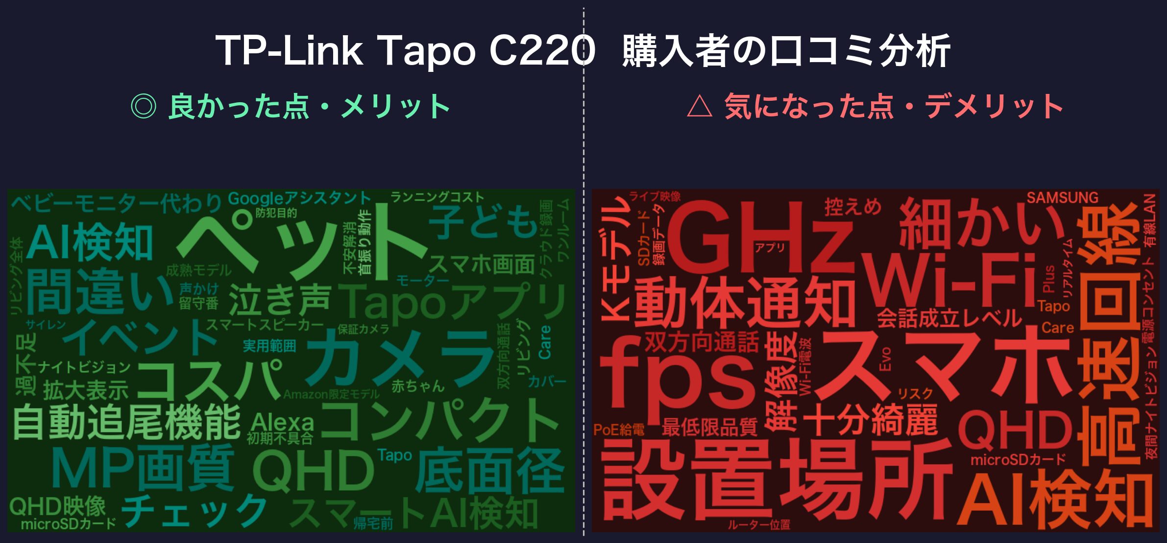 口コミワードクラウド：TP-Link Tapo C220