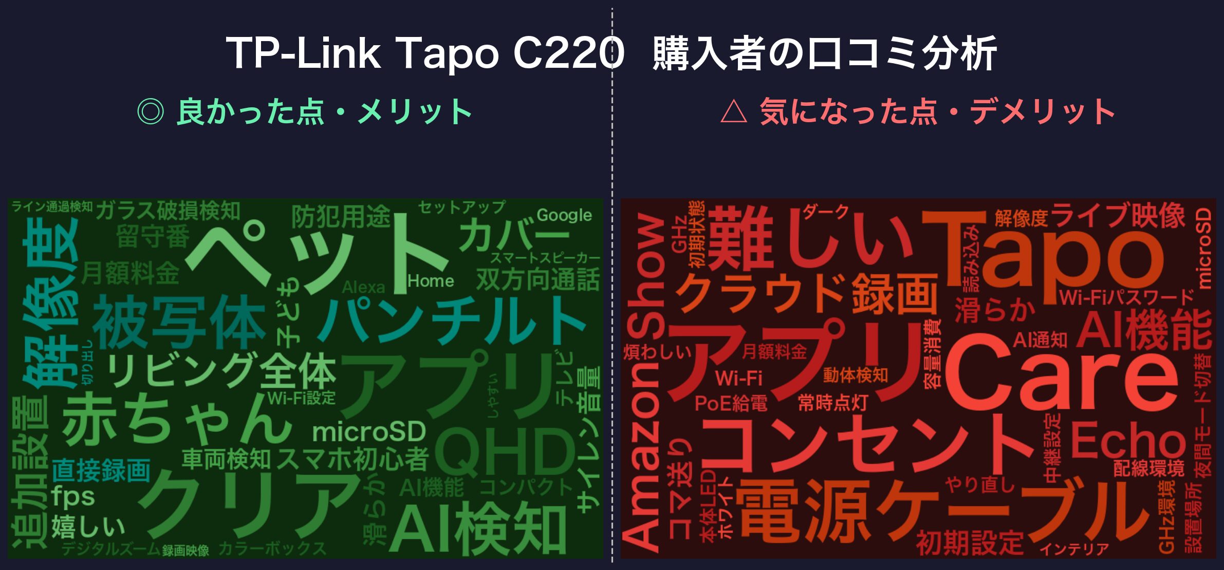 口コミワードクラウド：TP-Link Tapo C220
